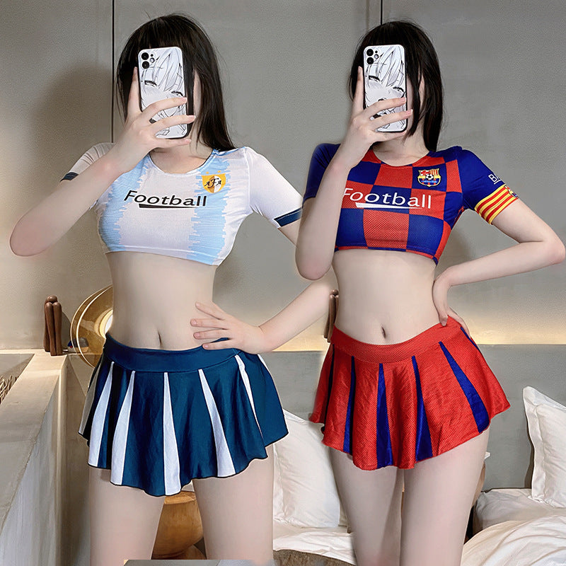 Cheerleader Lingerie Set – Seductive Football Babe Roleplay Outfit with Ultra Mini Skirt