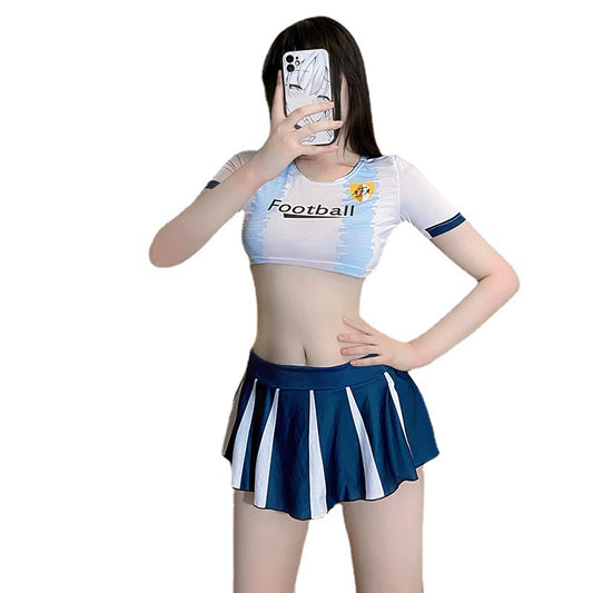 Cheerleader Lingerie Set – Seductive Football Babe Roleplay Outfit with Ultra Mini Skirt