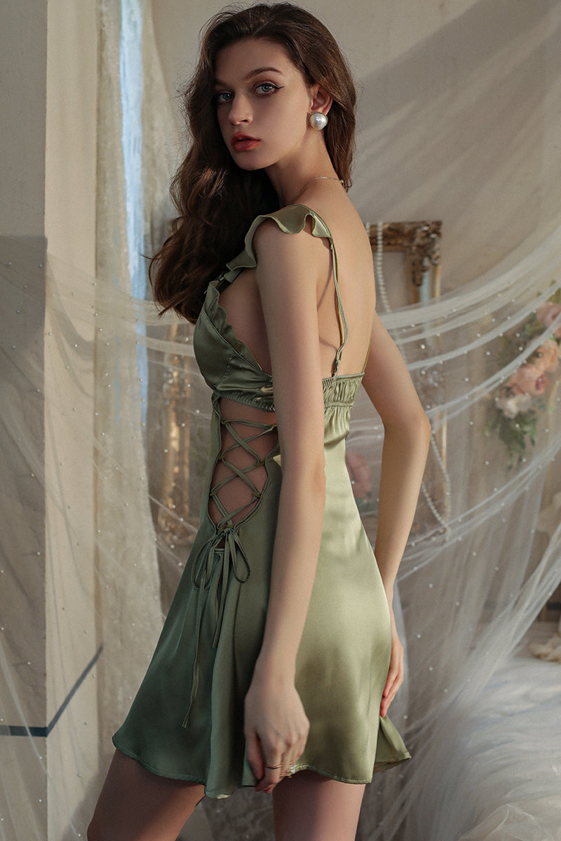 French Ruffle Nightwear Loungewear Set for Indoor & Outdoor Wear
