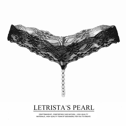 Pearl Detail Lace Panty – Elegant Open Design Lingerie with Soft Feminine Style