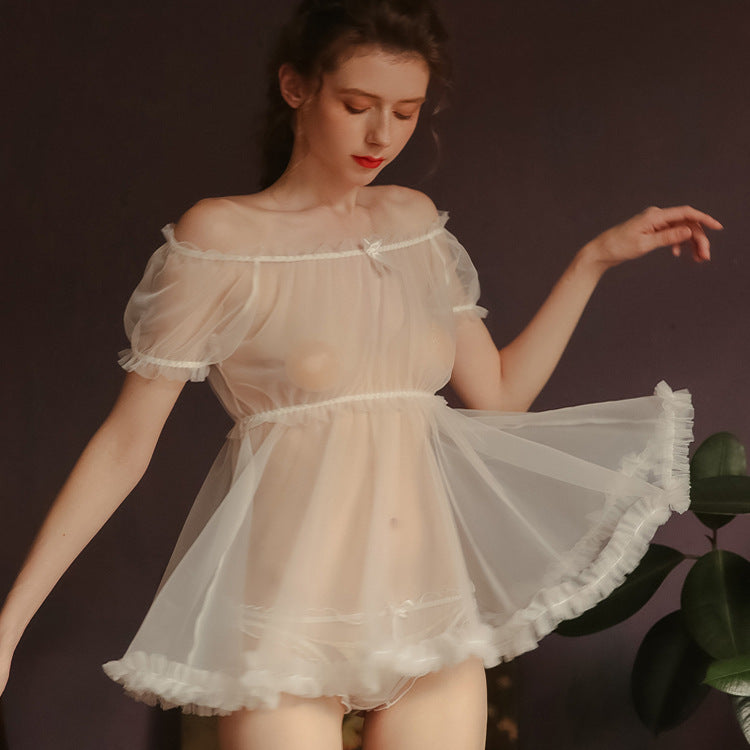 Sheer Chiffon Mini Skirt Plus Size Lingerie Nightwear