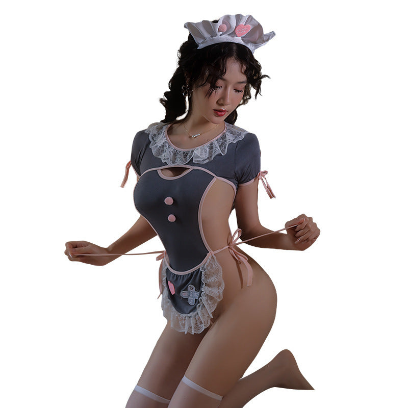 Sexig städerska Cosplay Lolita-stil Suspenderklänning Kostym Set