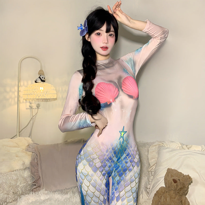 Sexy Mermaid One-Piece Roleplay Lingerie Costume Set