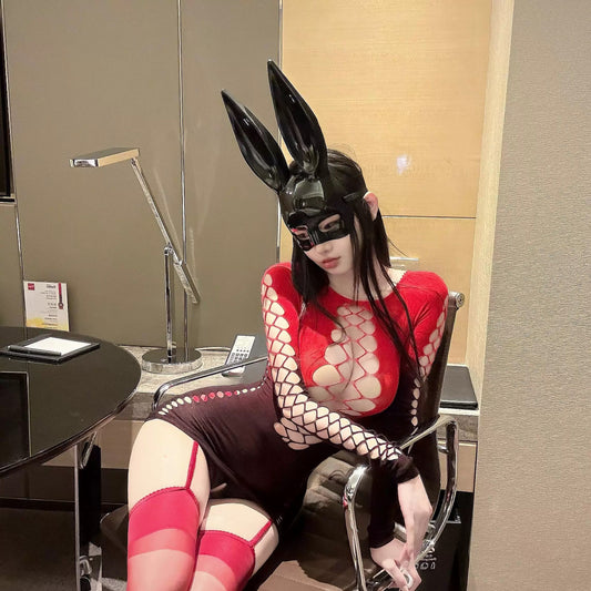 Torn Desire Sexig Tonad Mesh Bodycon Klänning – Skir Utskuren Spaghettibandsunderkläder