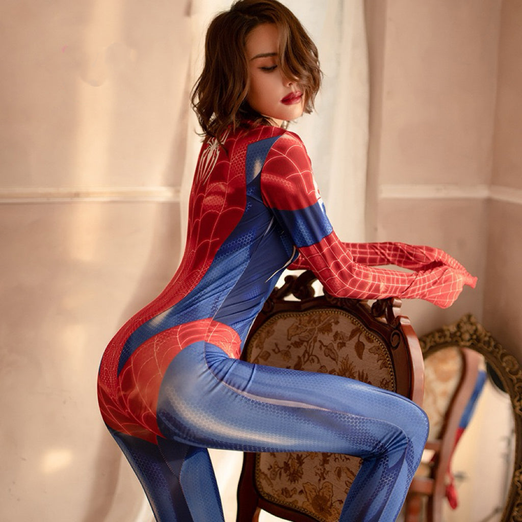 Spider-Inspired Hero Bodysuit – Sleek Multiverse Cosplay Jumpsuit for Women
